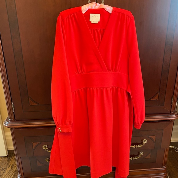 EUC Kate Spade Red Fit and Flare Dress Wedding Special Occasion Evening - Picture 2 of 14